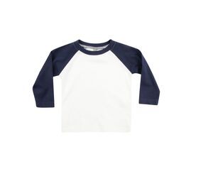 Larkwood LW025 - T-shirt da baseball a manica lunga Bianco / Blu navy