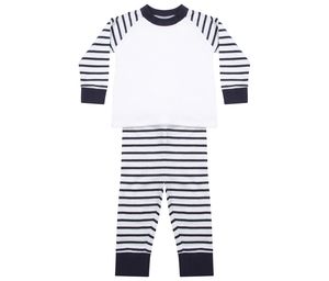 Larkwood LW072 - Pyjama kinderen gestreept Navy Stripe / White