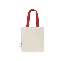 Neutral O90002 - Shopping bag with contrasting handles Nature / Red