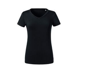 RUSSELL RU103F - T-shirt organique col V femme Black