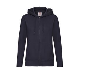 Fruit of the Loom SC375 - Premium 70/30 lady-fit hooded sweatshirt jacket Deep Navy