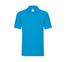Fruit of the Loom SC385 - Men's Premium 100% Cotton Polo Shirt Azur