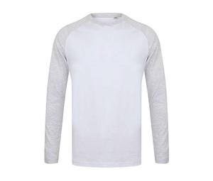 SF Men SF271 - Tee-shirt baseball manches longues White / Heather Grey