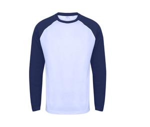SF Men SF271 - Koszulka baseballowa z długim rękawem Biały/ Oksfordzki granat