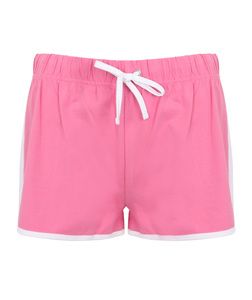 SF Women SK069 - Shorts retro dames Bright Pink / White