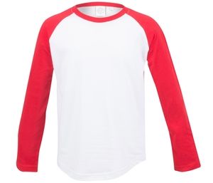 SF Mini SM271 - Kid's long-sleeved baseball t-shirt White / Red