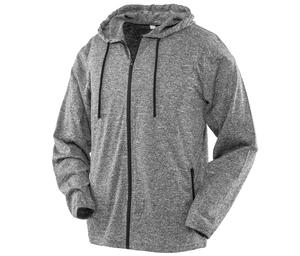Spiro SP277M - Men's zip-up hooded sports shirt Grey Marl