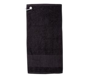 Towel city TC033 - Golf Towel with batten Black