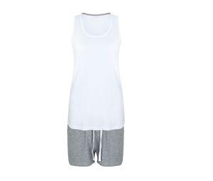 Towel city TC052 - Women's pajama set White / Heather Grey