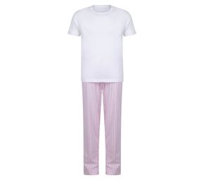 Towel city TC059 - Zestaw pidżama dla dzieci White / Pink Stripes