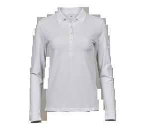 Tee Jays TJ146 - Womens luxury stretch long sleeve polo White
