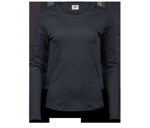 Tee Jays TJ590 - T-shirt interlock manica lunga donna Grigio scuro