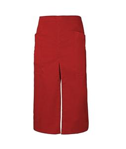 VELILLA V4209 - LONG APRON WITH OPENING AND POCKETS Red