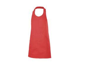 VELILLA V4212 - Short buttoned bib apron Red