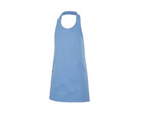 VELILLA V4212 - Short buttoned bib apron Sky Blue