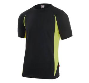 VELILLA V5501 - Two-tone technical T-shirt Black / Lime