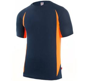 VELILLA V5501 - Camiseta técnica bicolor Navy/Fluo Orange