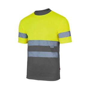 VELILLA V5506 - Zwei-Ton-T-Shirt mit hoher Sichtbarkeit Fluo Yellow / Grey