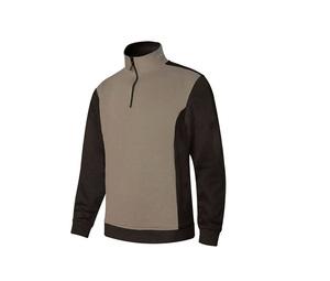 VELILLA V5703 - Two-tone zipped collar sweatshirt Beige Arena / Black