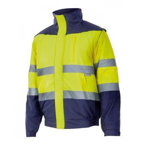 VELILLA VL161 - TWO-TONE HIGH-VISIBILITY QUILTED JACKET Fluo Yellow / Navy