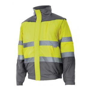 VELILLA VL161 - TWO-TONE HIGH-VISIBILITY QUILTED JACKET Fluo Yellow / Grey
