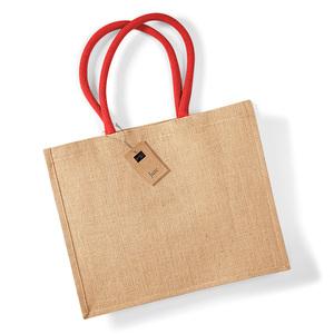 Westford Mill WM407 - Jute classic shopper Bolso Mujer Natural/Bright Red