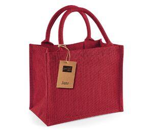 Westford mill WM412 - Mini bolsa de regalo de yute Red / Red