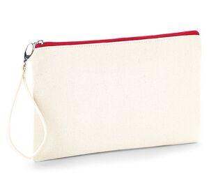 Westford mill WM520 - Canvas Wristlet Pouch Natural / Red