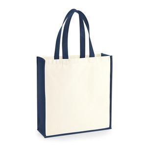 Westford mill WM600 - Gallery shopping bag Natural/ French Navy
