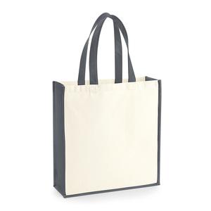 Westford mill WM600 - Gallery shopping bag Natural / Graphite Grey