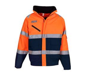 Yoko YK209 - High visibility "Fontaine Flight" jacket Hi Vis Orange/Navy