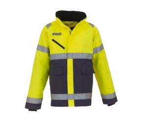 Yoko YK309 - High visibility "Fontaine Storm" jacket Hi Vis Yelow / Navy