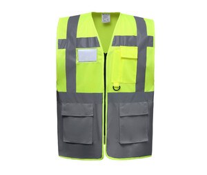 Yoko YK801 - High security multi-function vest Hi Vis Yellow / Grey