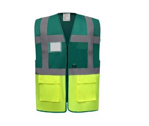 Yoko YK801 - High security multi-function vest Paramedic Green / Hi Vis Yellow
