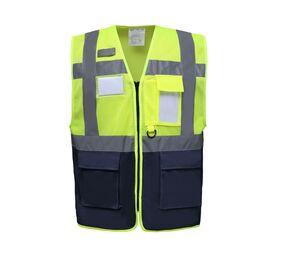 Yoko YK820 - High visibility mesh vest Hi Vis Yellow/Navy