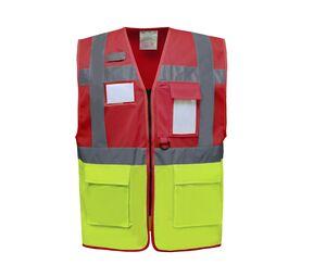 Yoko YK820 - High visibility mesh vest Red / Hi Vis Yellow