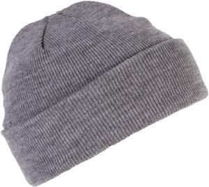 K-up KP031 - KNITTED TURNUP BEANIE Grey Heather