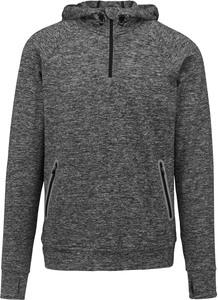 Proact PA360 - Kapuzen-Sweatshirt 1/4 Sport-Reißverschluss Sporty Grey Melange