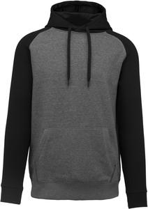 Proact PA369 - Adult two-tone hooded sweatshirt Grey Heather/ Black