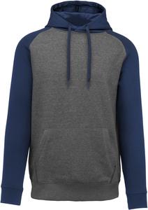 Proact PA369 - Adult two-tone hooded sweatshirt Grey Heather / Sporty Navy