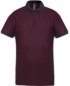 Proact PA489 - Polo piqué performance homme Wine / Sporty Grey