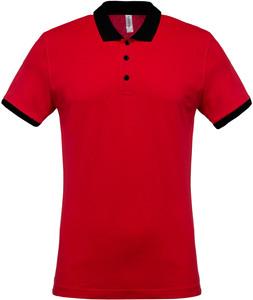 Kariban K258 - Men's two-tone piqué polo shirt Red / Black