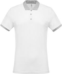 Kariban K258 - Men's two-tone piqué polo shirt White / Oxford grey