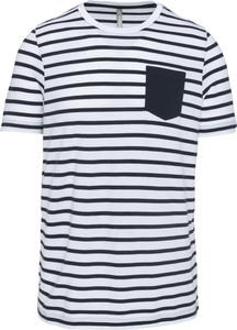 Kariban K378 - Striped short sleeve sailor t-shirt with pocket Striped White / Navy