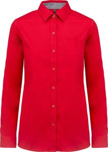 Kariban K585 - Ladies’ Nevada long sleeve cotton shirt Red