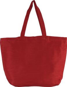 Kimood KI0231 - Große Jute-Baumwoll-Tasche mit Innenfutter Washed Crimson Red