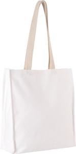 Kimood KI0251 - Shoppingtasche mit Seitenfalte Weiß