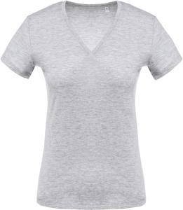 Kariban K390 - Ladies' short-sleeved V-neck T-shirt Oxford Grey