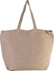 Kimood KI0231 - Große Jute-Baumwoll-Tasche mit Innenfutter Washed Natural