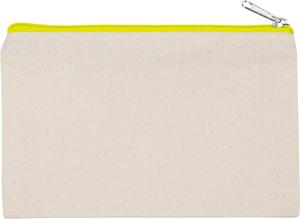 Kimood KI0720 - Cotton canvas pouch - small Natural / Fluorescent Yellow